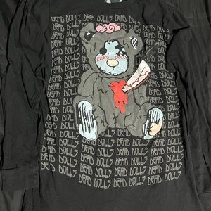 Black Long Sleeve Top with Graphic Design